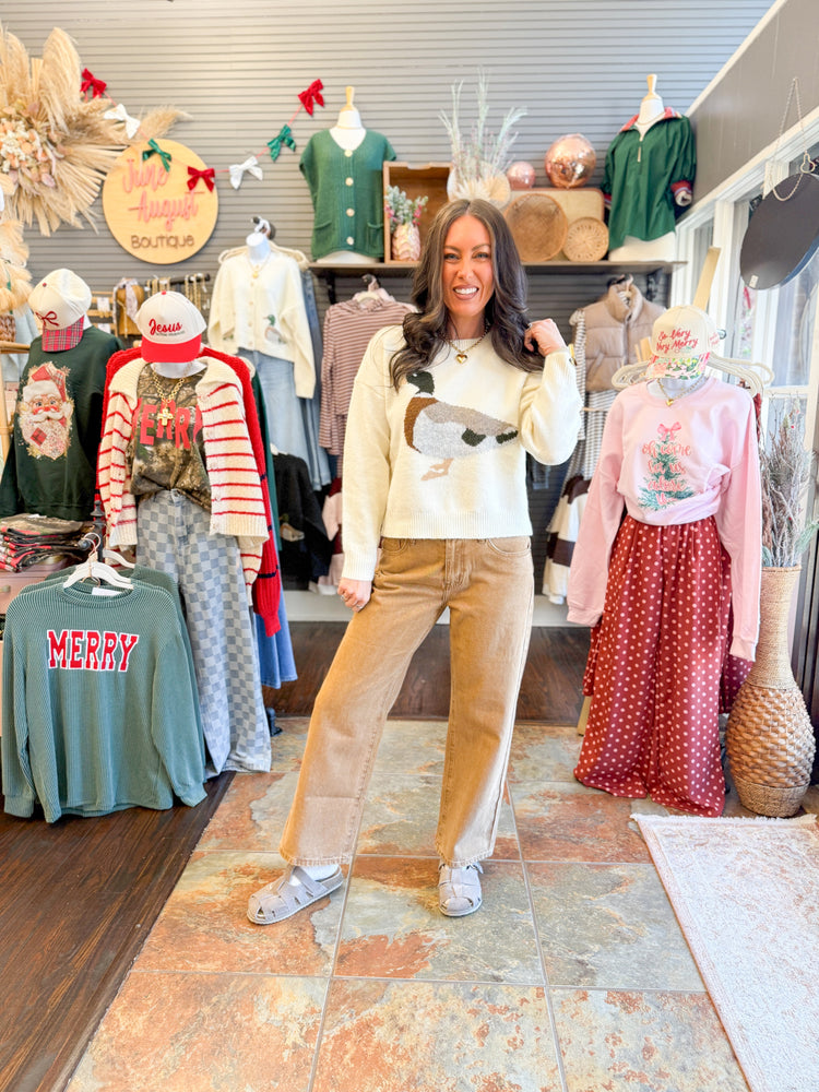Mallard Duck Sweater-Ivory
