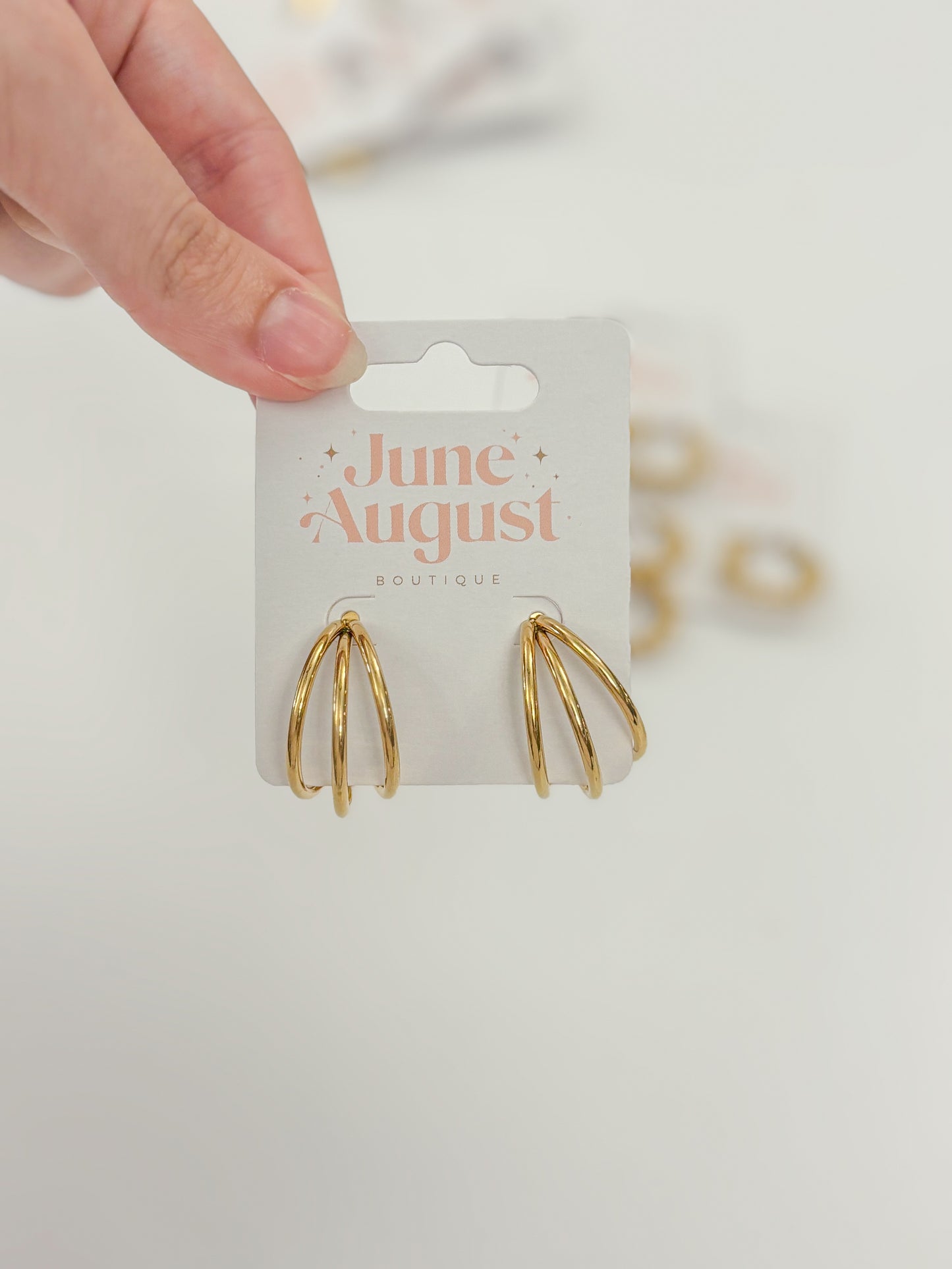 Non-Tarnish Triple Ring Hoops