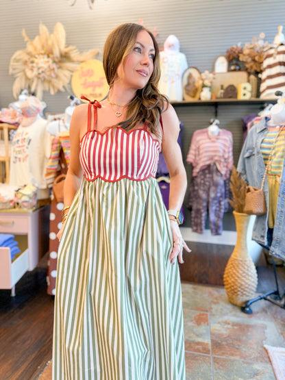 Presley Striped Midi Dress