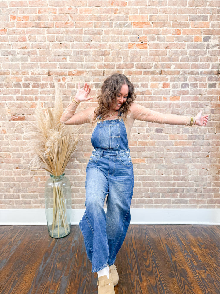 Mckenzie Denim Barrel Overalls