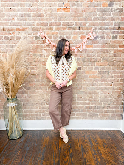 Justine Polka Dot Sweater-Oatmeal
