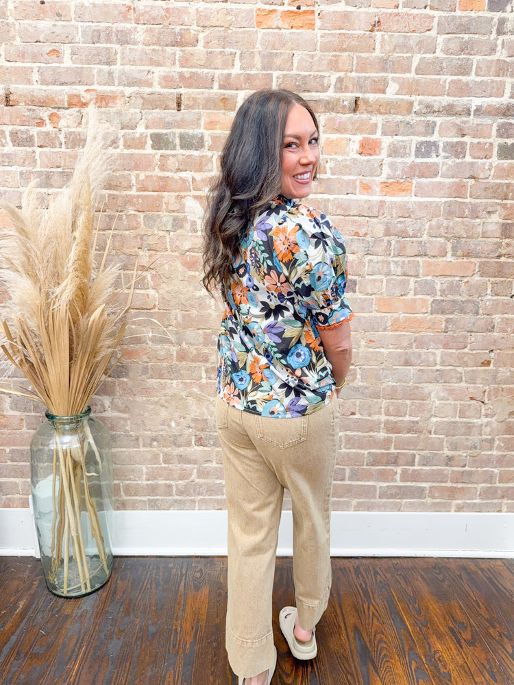 Autumn Floral Print Top