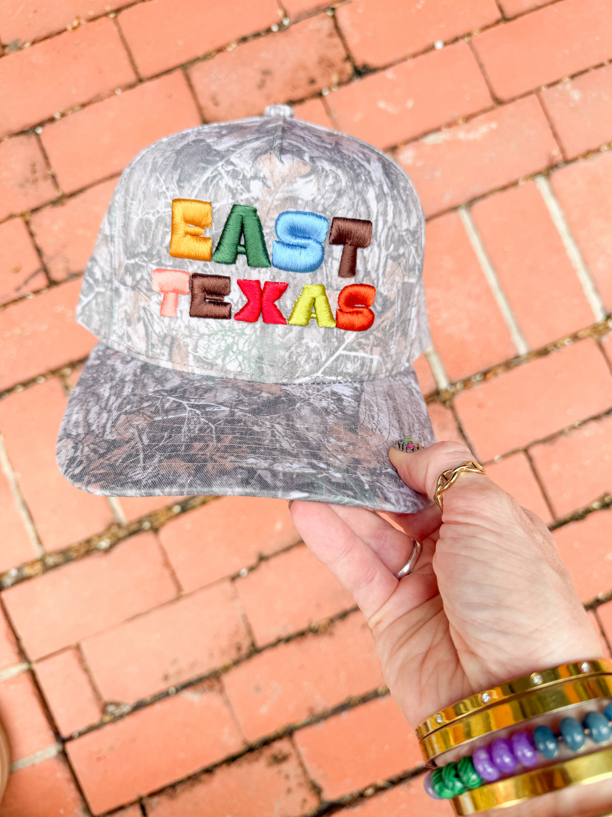 East Texas Embroidered Hat-Camo Red