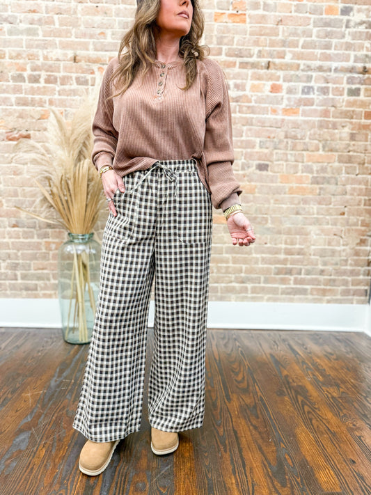 Holly Boxer Pants-Brown