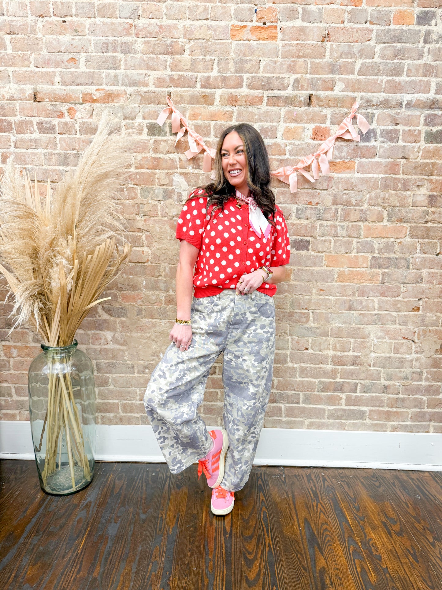 Justine Polka Dot Sweater-Red