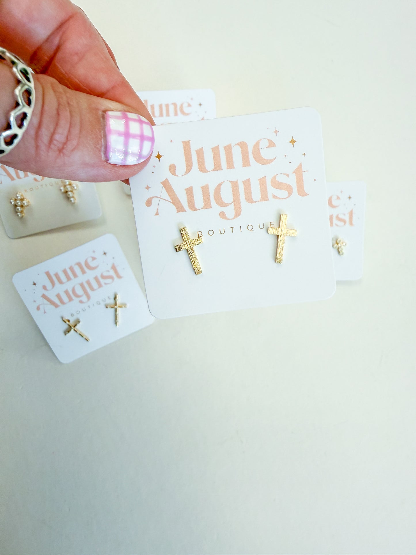 Non Tarnish Cross Studs