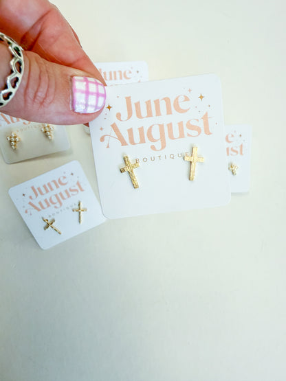 Non Tarnish Cross Studs