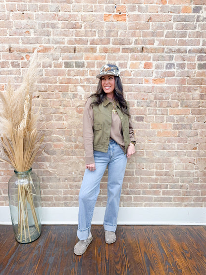 Winnie Barn Vest-Olive