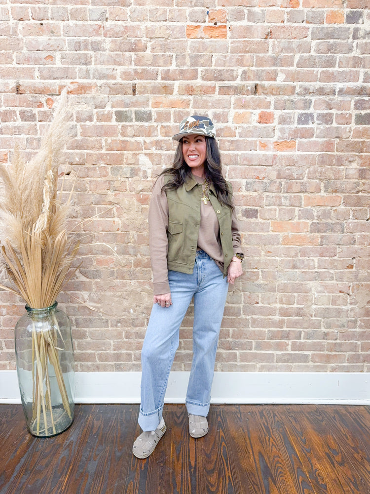 Winnie Barn Vest-Olive