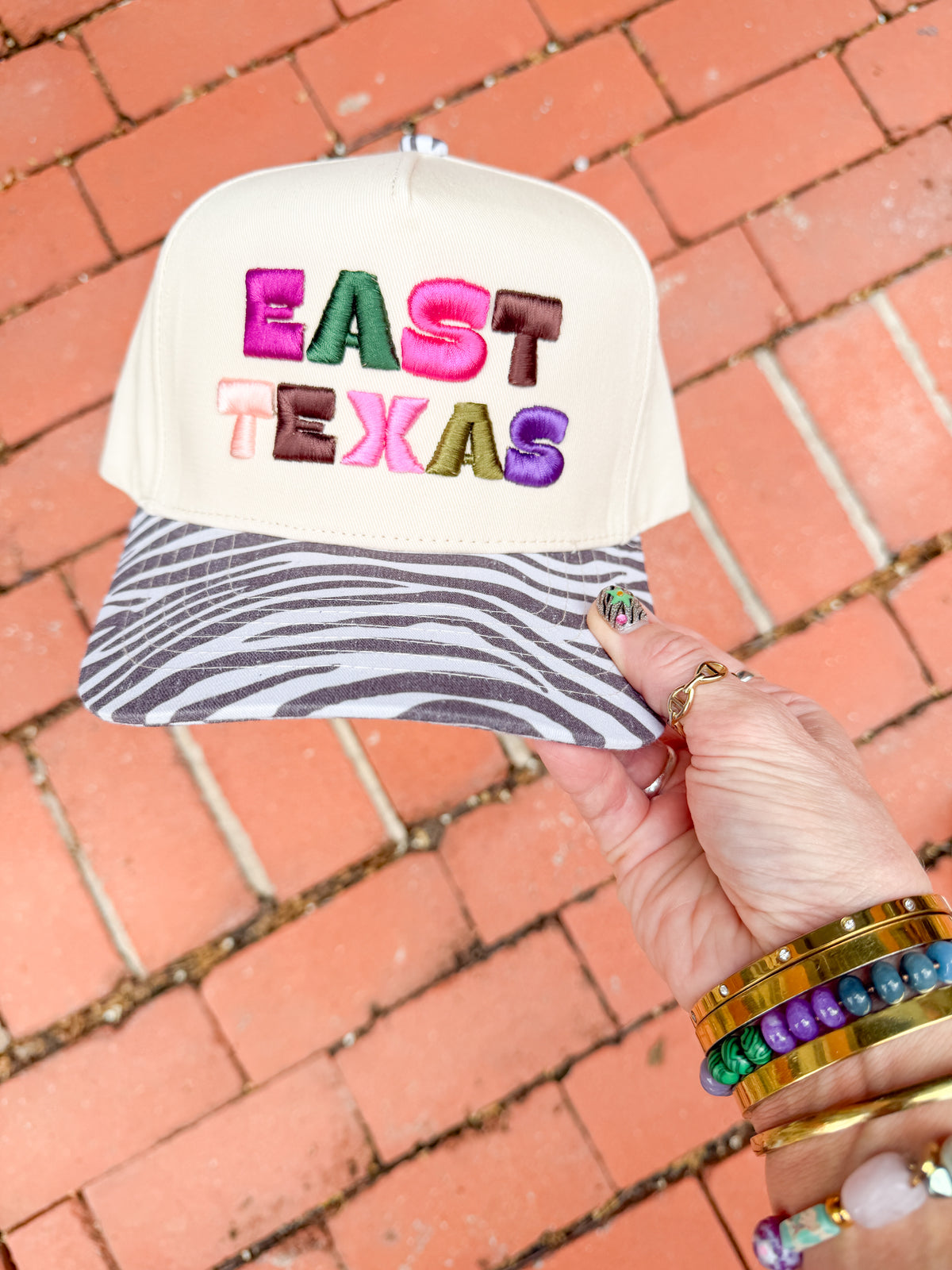 East Texas Embroidered Hat-Zebra