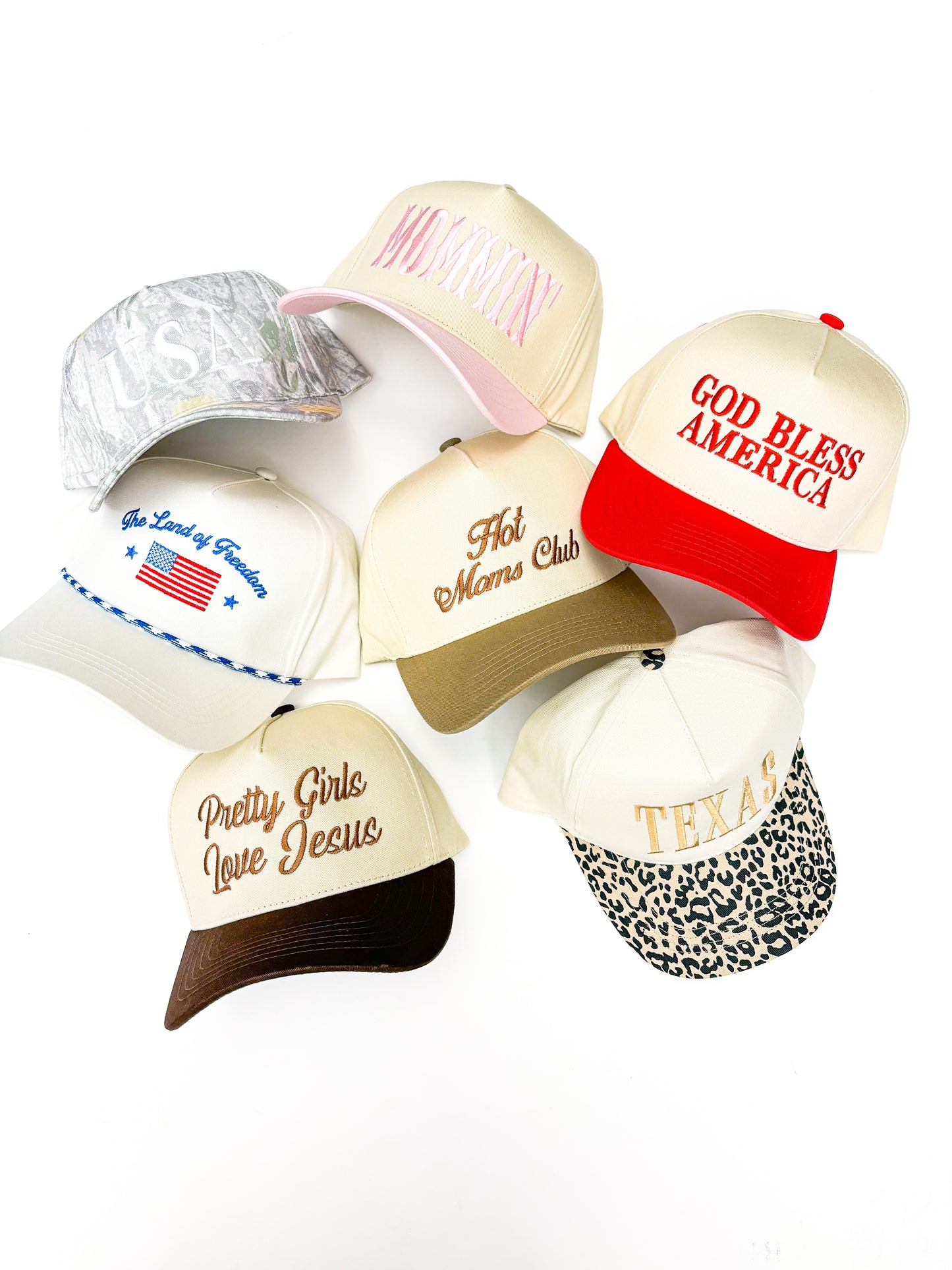 Hot Moms Club Trucker Hat-Beige