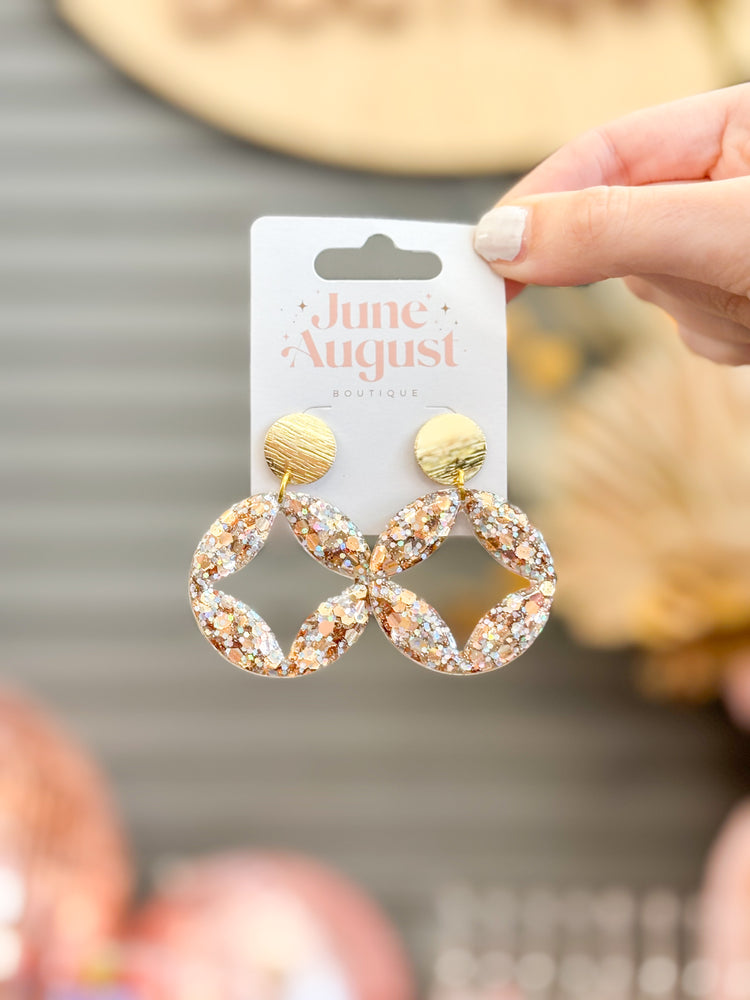 Claire Brown Glitter Twinkle Dangle Earrings