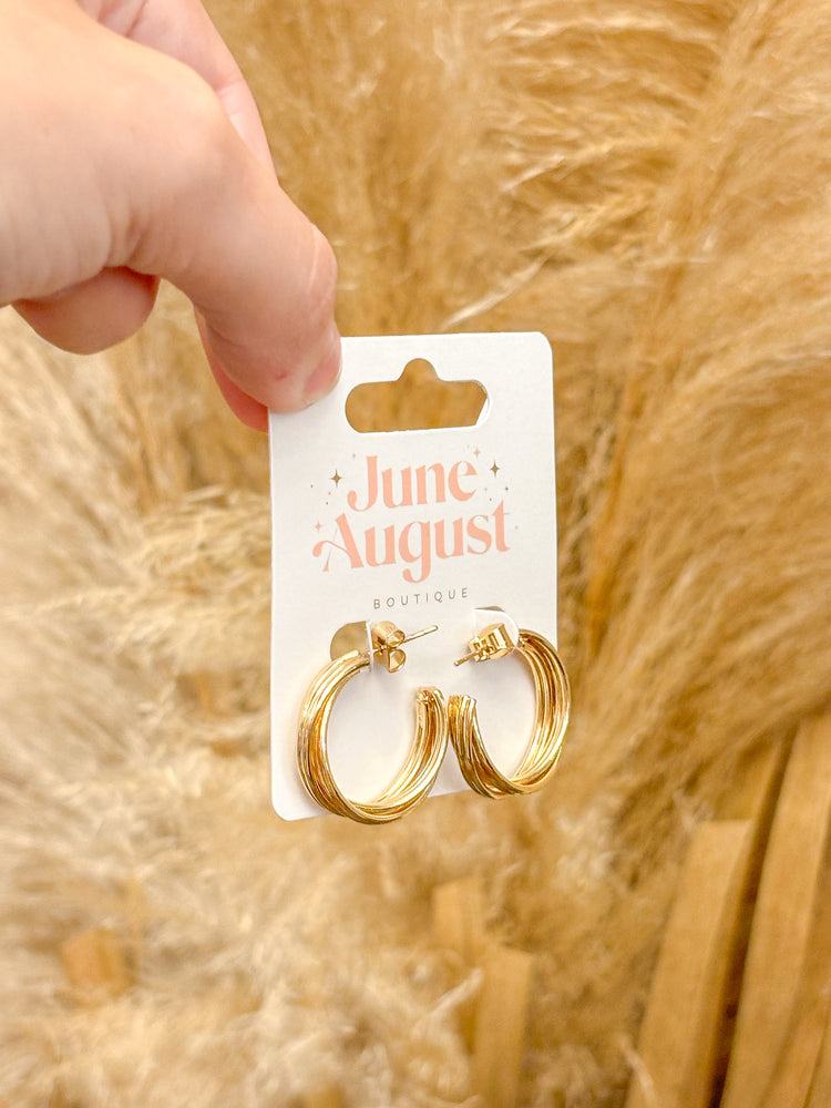 Twisted Gold Hoops