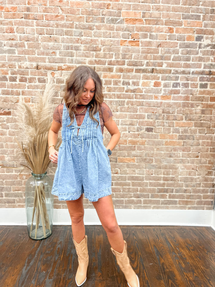 Dixie Denim Romper-Denim