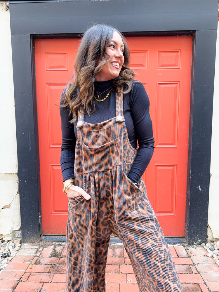 Karli Leopard Overalls