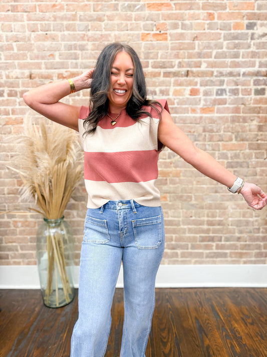 Raylee Striped Sweater Top