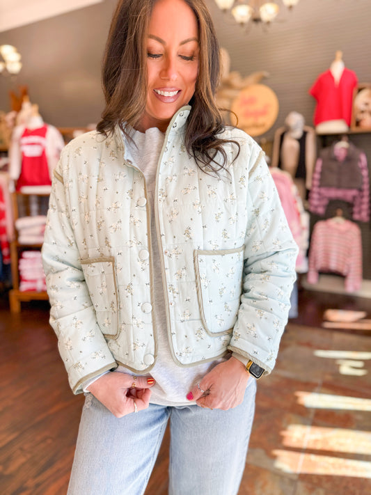 Maple Floral Jacket-Sage