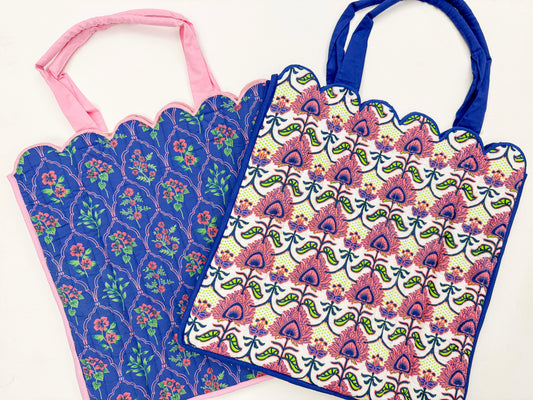 Quilted Scallop Tote Bags