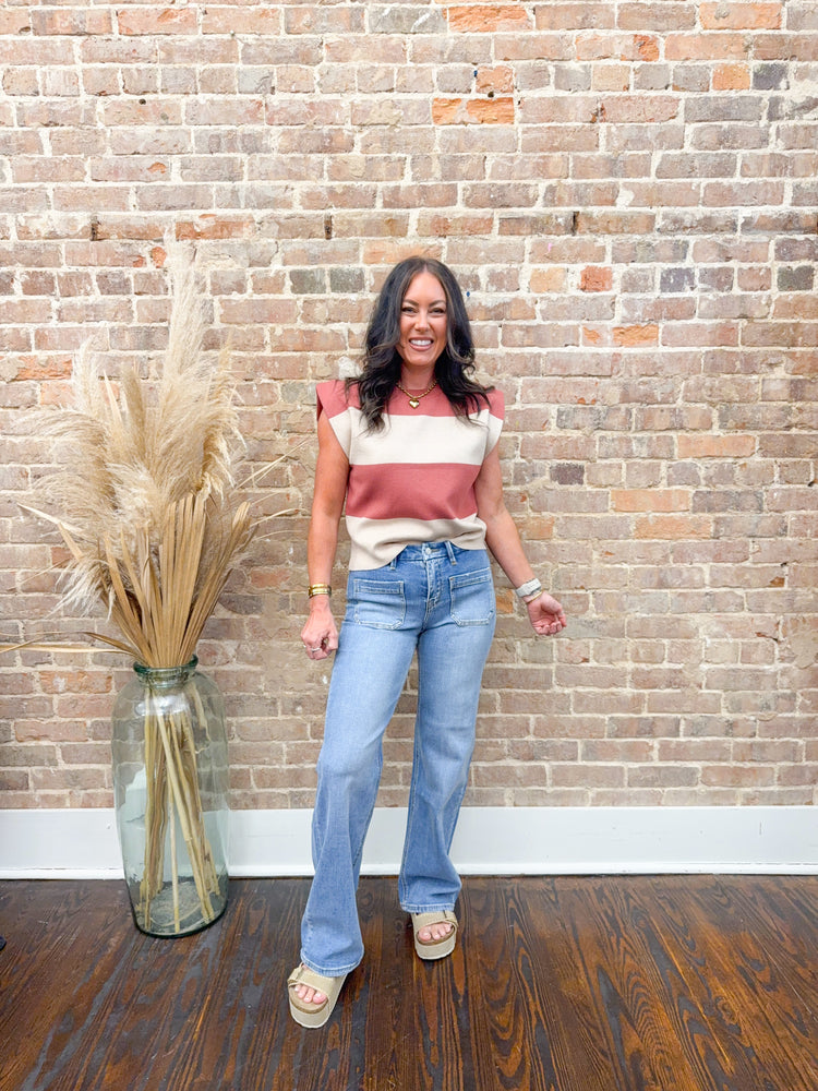 Raylee Striped Sweater Top