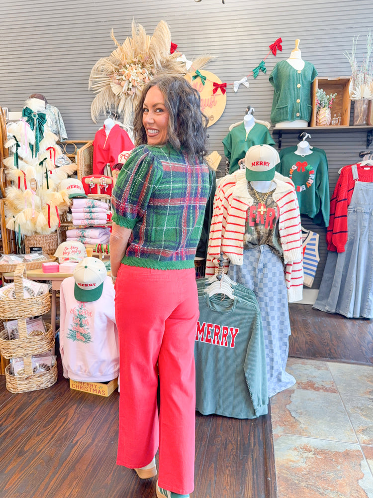 Jolly Plaid Sweater