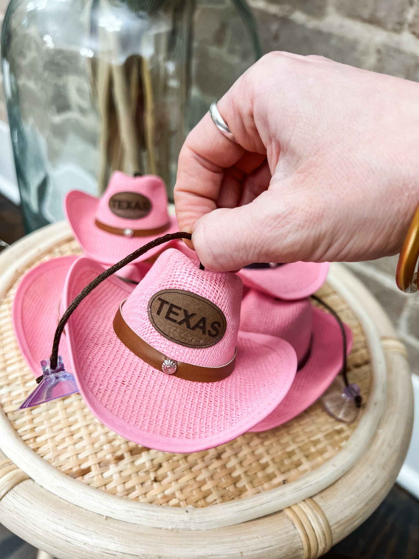 Pink TX Cowgirl Hat/ Windshield Charm