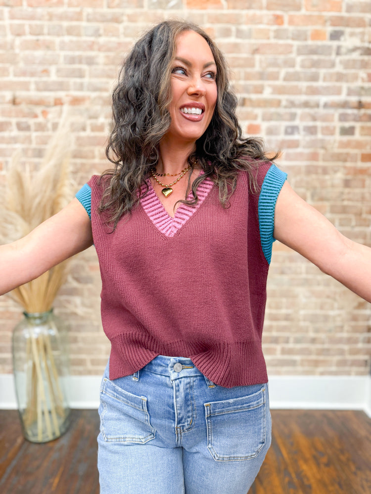 Corbin Contrast Sweater Vest