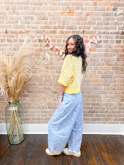 Brynlee Crochet Top-Butter Yellow