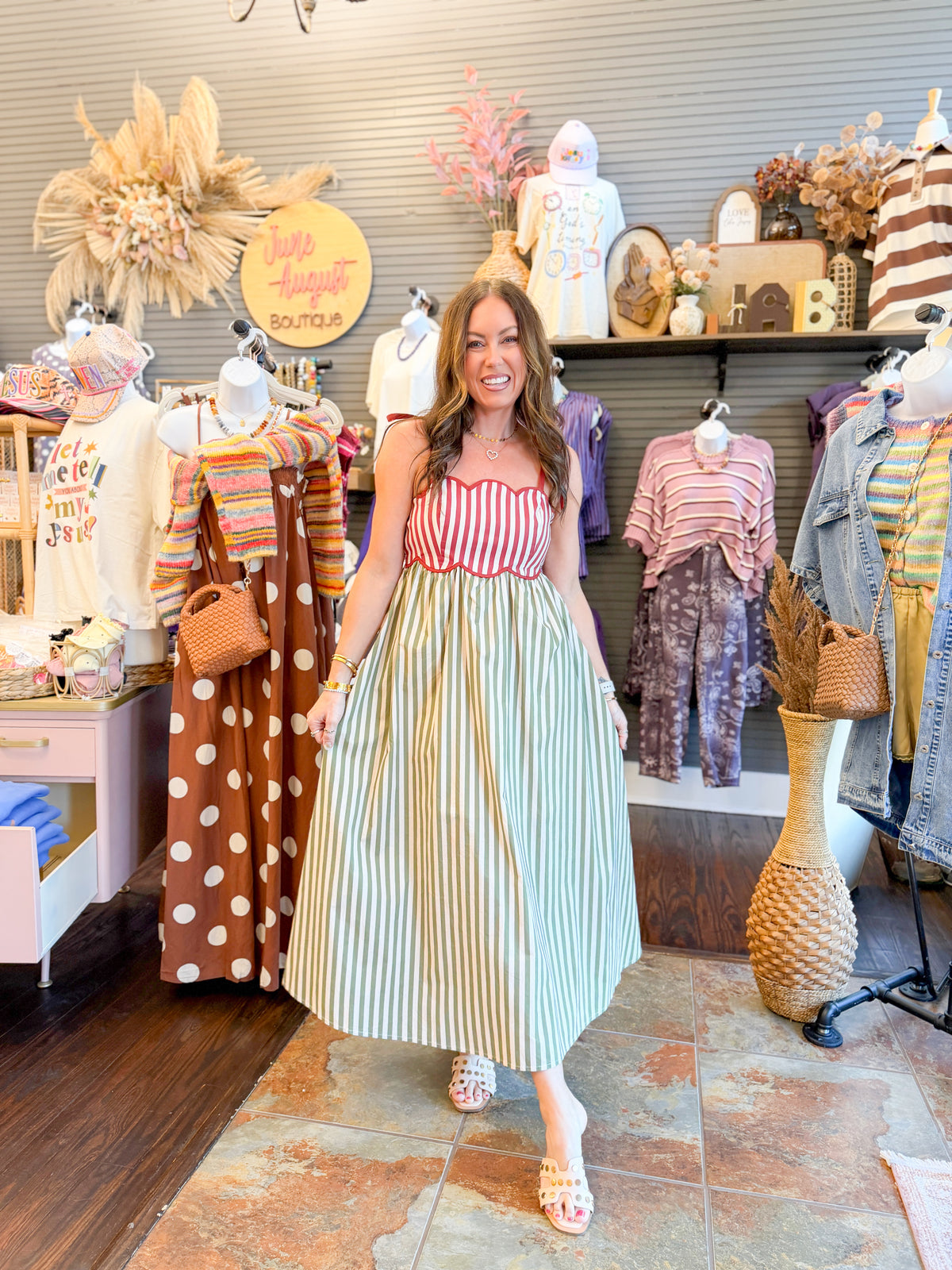 Presley Striped Midi Dress