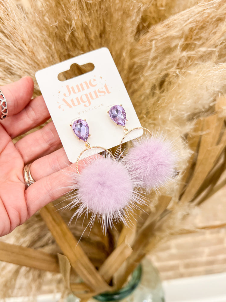 Lavender Puff Earrings