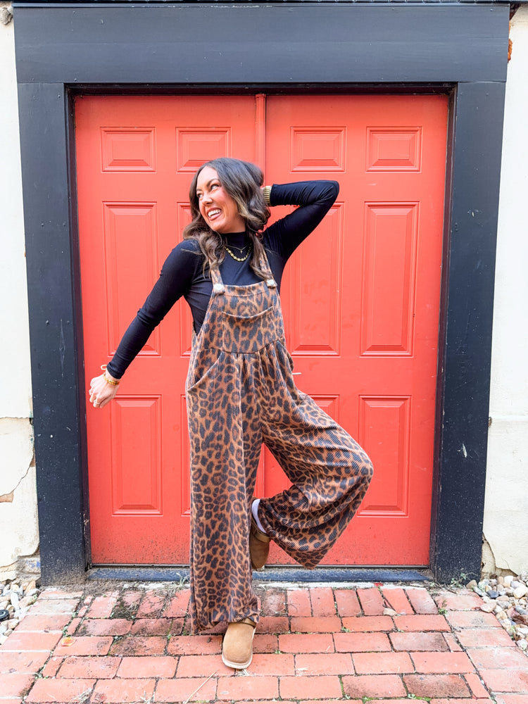 Karli Leopard Overalls