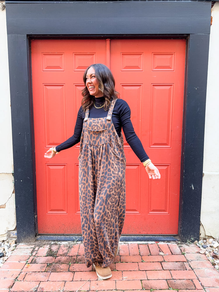 Karli Leopard Overalls