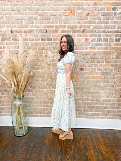 Sofie Floral Dress-Blue