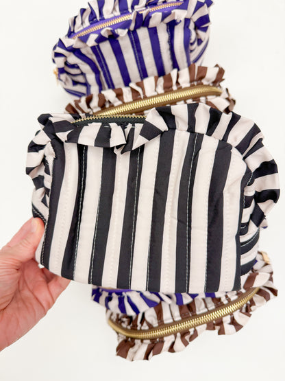 Striped Ruffle Pouch