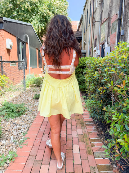 Ginny Gingham Sporty Dress-Yellow