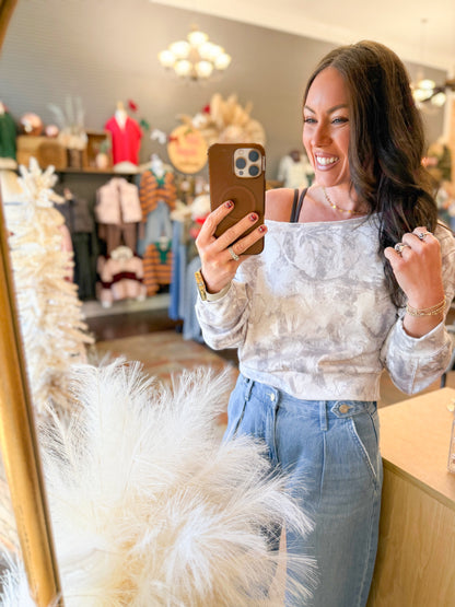 Camo Off Shoulder Top