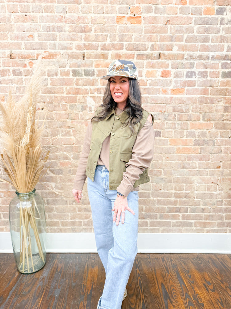 Winnie Barn Vest-Olive