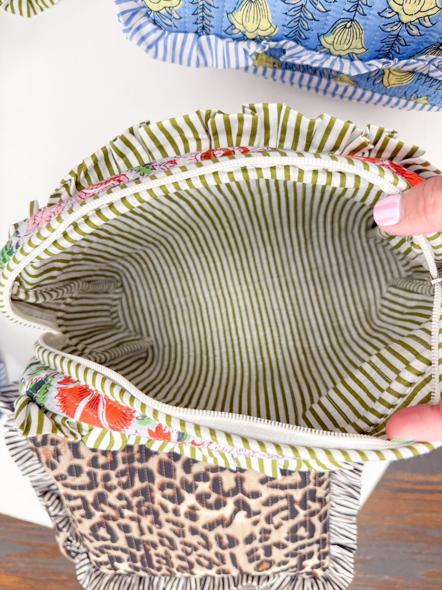 Quilted Ruffle Pouch