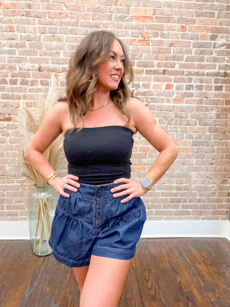 Jenny Flared Denim Shorts