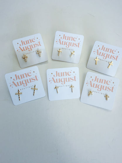 Non Tarnish Cross Studs