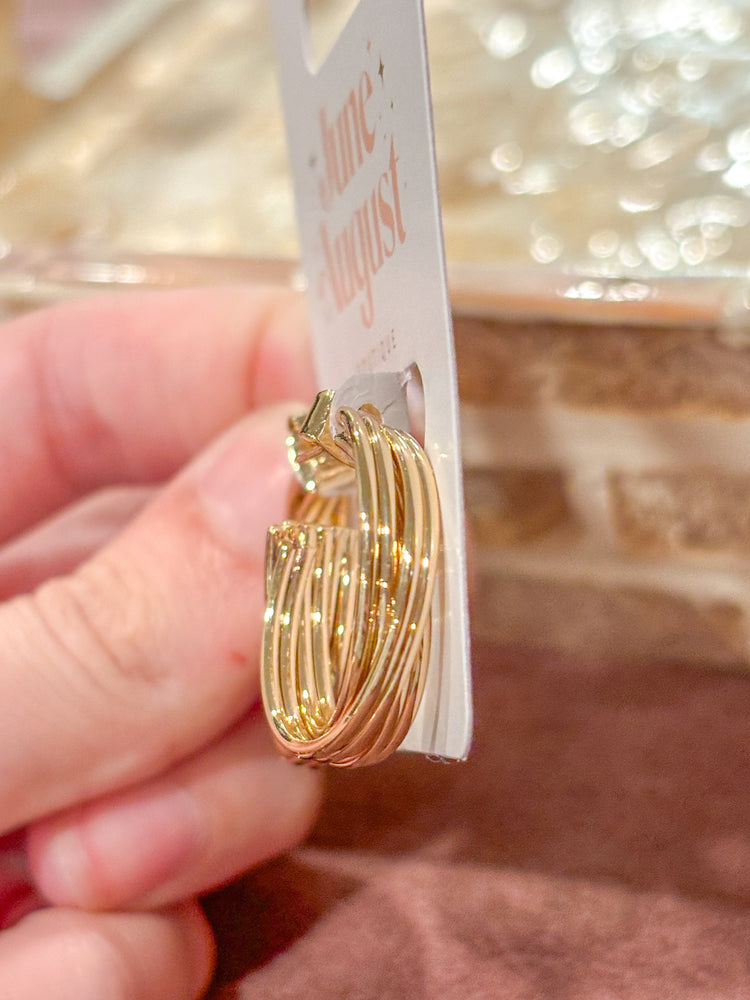 Twisted Gold Hoops