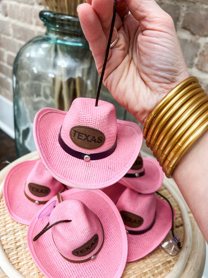 Pink TX Cowgirl Hat/ Windshield Charm