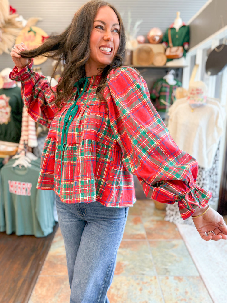 Landry Plaid Top