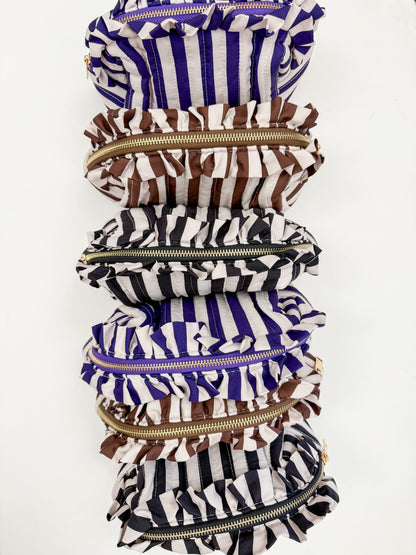 Striped Ruffle Pouch