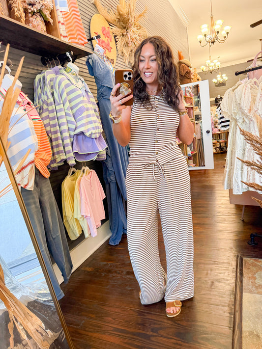 Avery Stripe Set - Brown