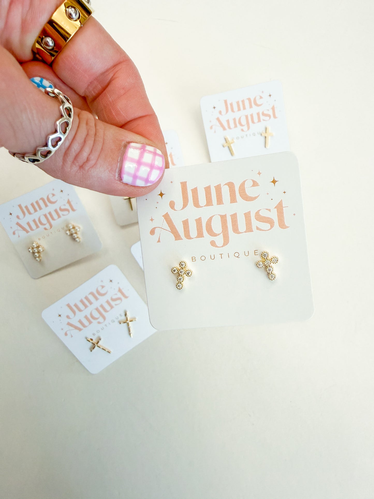 Non Tarnish Cross Studs