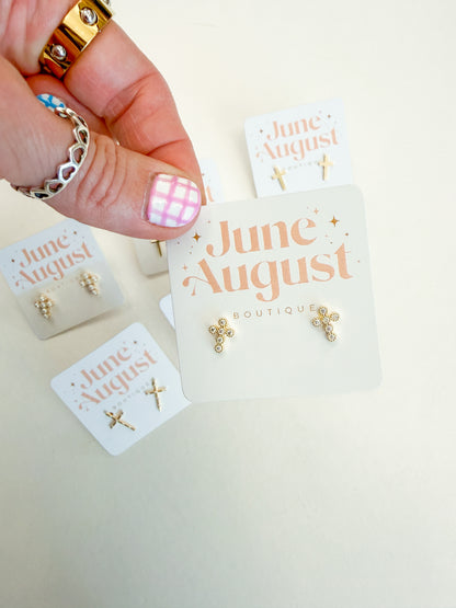Non Tarnish Cross Studs