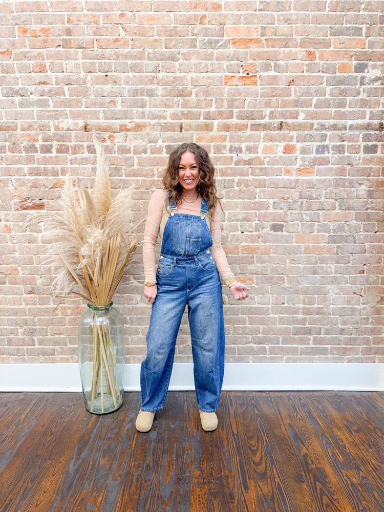 Mckenzie Denim Barrel Overalls