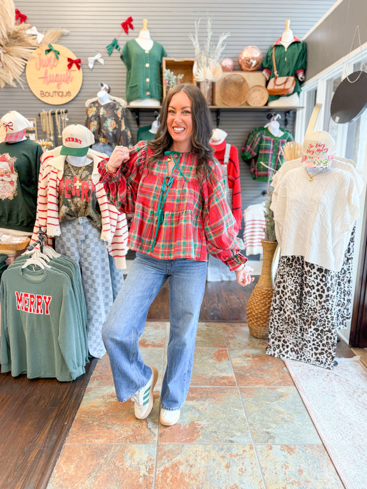 Landry Plaid Top