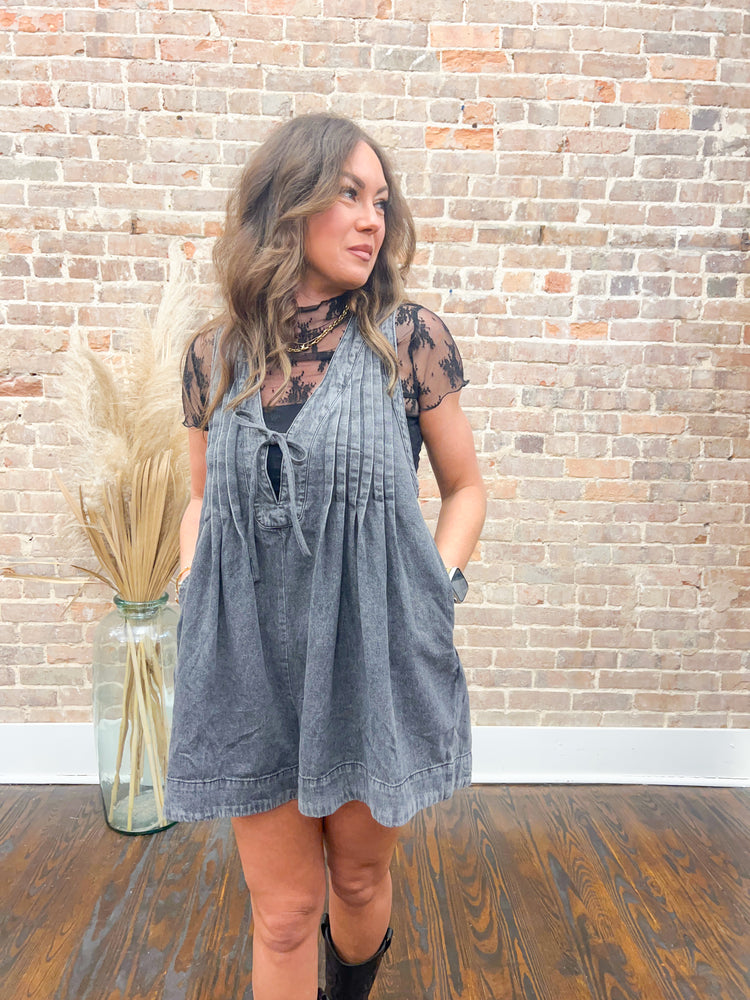 Dixie Denim Romper-Black