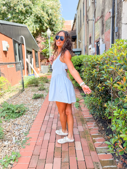 Ginny Gingham Sporty Dress-Blue